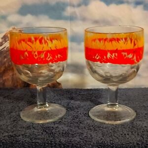 MCM Barware Ring of Fire vintage goblets. Excellent condition.